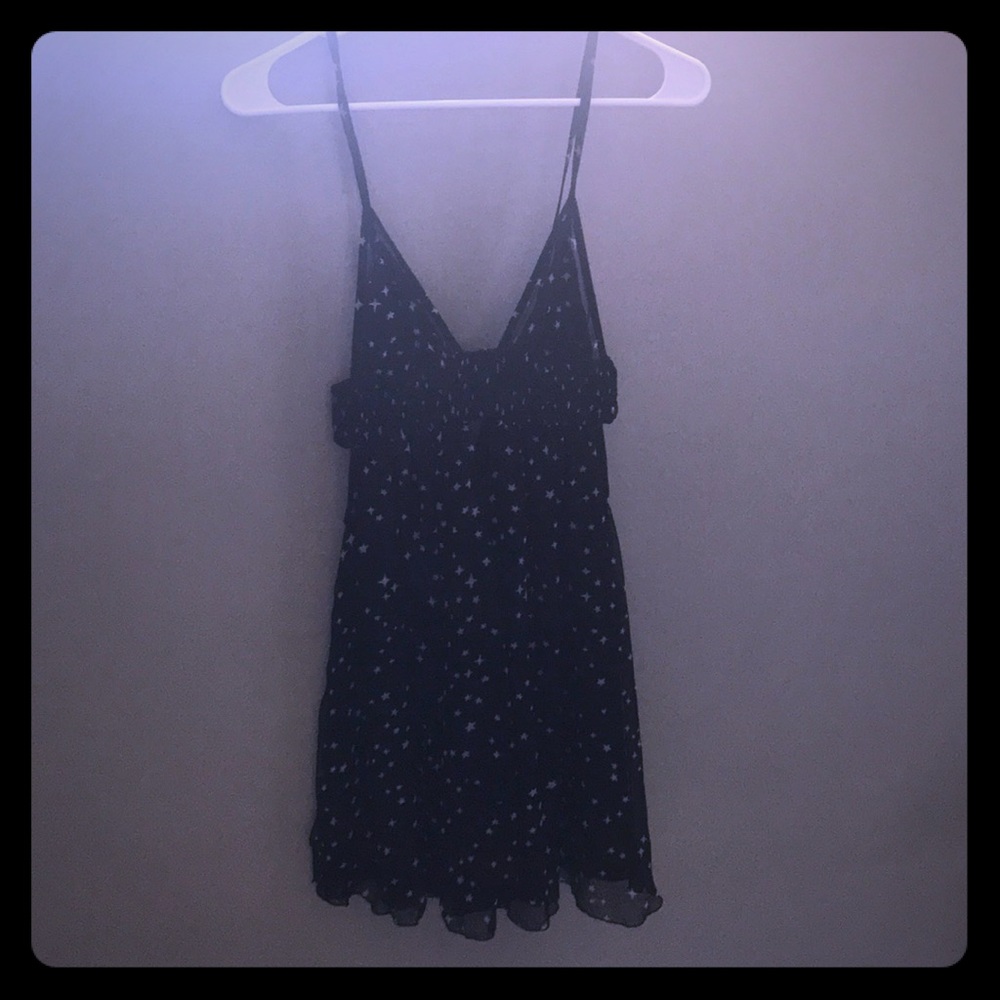 Planet Blue New Black Dress with little stars